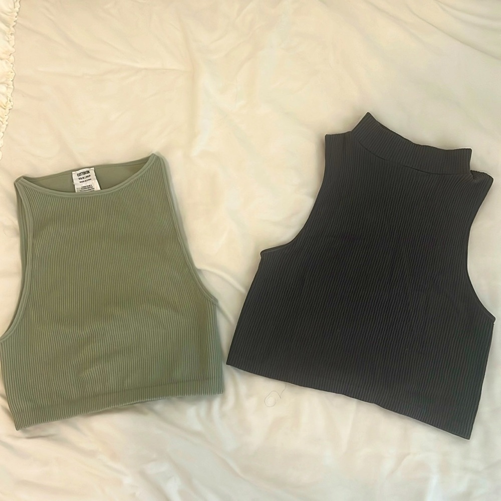 Bundle of ribbed crop tops